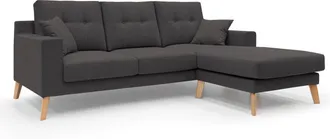 Divani.Store Divani.store - Danish Sof&aacute; Rinconero Moderno Reversible De Tela Suave E Impermeable 237 Cm Negro