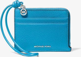 Michael Kors Jet Set Small Pebbled Leather Card Case Wristlet
