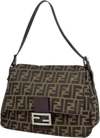 Fendi Pre-owned Vintage Schoudertas - Dames - Vintage Schoudertas - Bruin - ONE Size - Leer - Vintage