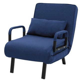 ML Design Sill&oacute;n cama 3en1, individual de 1 plaza plegable, chenilla azul