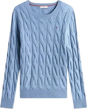Tommy Hilfiger Truien - Dames - Ronde hals truien - Blauw - L - Truien & Vesten