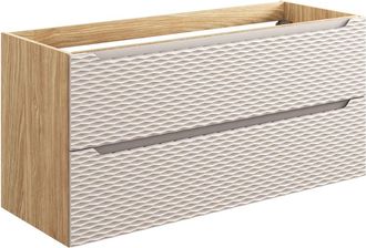 Petits Meubles Mueble bajo lavabo 2 cajones estratificado Beige marrón