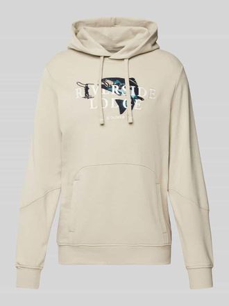 s.Oliver Red Label Regular Fit Hoodie mit Stickerei und K&auml;ngurutasche in Beige, Gr&ouml;&szlig;e XL