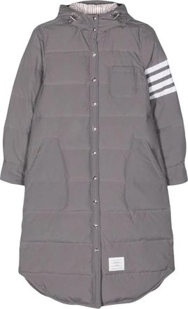 Thom Browne Side-Stripe-Detail Gewatteerde Jas - Dames - Dons jassen - Grijs - S - Jassen