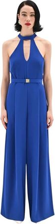 Rinascimento Short Jumpsuit with Halter Neckline - female - Rinascimento - Jumpsuits - Blue - S - Jumpsuits & Playsuits