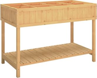 OUTSUNNY Huerto urbano 110x46x76 cm madera natural