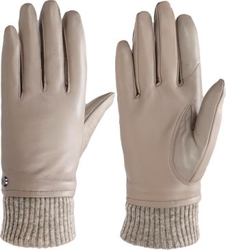 Pearlwood Lederhandschuhe PEARLWOOD ARMA, Damen, Gr. 7.5, beige (taupe), Schafsleder, Handschuhe Lederhandschuhe, mit Wollanteil, weiches Innenfutter aus Fleece