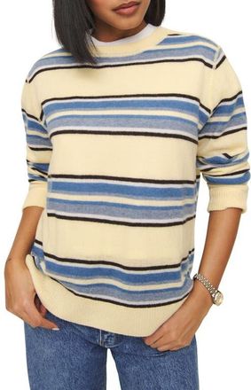 Reformation Oversize Cashmere & Wool Sweater in Parmesan Multi Stripe at Nordstrom, Size Large