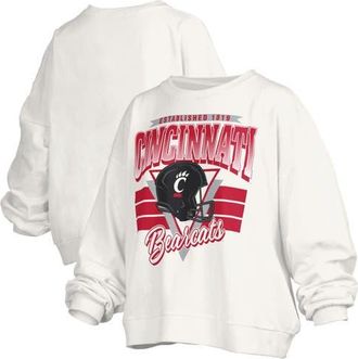 Pressbox Womens Pressbox White Cincinnati Bearcats Oversized Janice Retro Waist-Length Pullover Sweatshirt at Nordstrom, Size Xx-Large