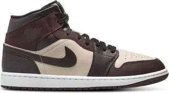 Nike Jordan Mens Air 1 Mid SE - Basketball Shoes Metallic Gold/Sanddrift/Velvet Brown Size 10.0