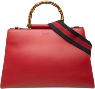 Gucci Pre-owned Nymphaea Handbag - Dames - Vintage Handtas - Rood - ONE Size - Leer - Vintage