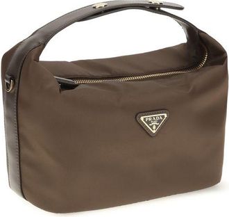 Prada Womens Brown Recycled Polyamide Shoulder Bag