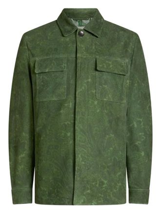 Etro Etro Wildlederjacke mit floralem Paisley-Muster