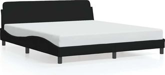 vidaXL Estructura De Cama Dover Negra De 180x200 Cm Con Tela Vidaxl
