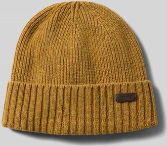 Barbour Beanie aus Woll-Mix Modell CARLTON in Senf, Größe 1