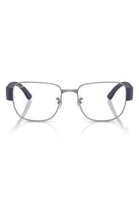 Ray-Ban 55mm Square Optical Glasses in Gunmetal at Nordstrom