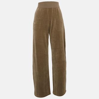 Sonia Rykiel Grey Velvet Wide-Leg Trousers