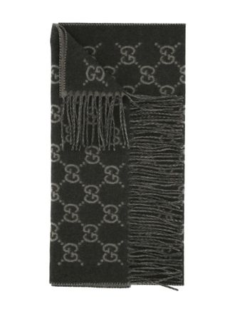 Gucci logo scarf - men - Cashmere - One Size - Green
