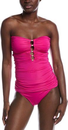 Carmen Marc Valvo Shirred Tankini Top