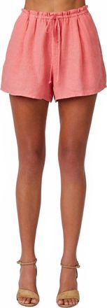 Bella Dahl Ruffle Waist Short In Camellia Coral