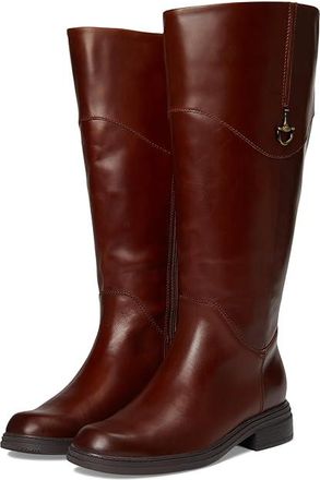 Naturalizer 27 Edit Oslo Extra Wide Calf Riding Boots Womens Boots Rich Cognac Brown Leather : 8.5 W (C)