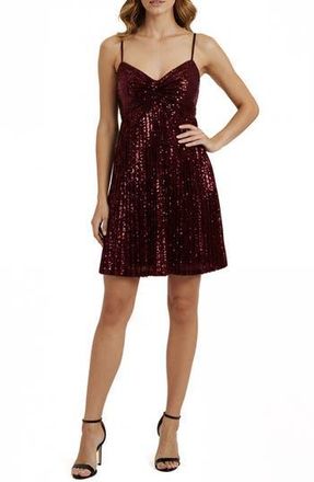 Lush Pleated Sequin Minidress in Wine at Nordstrom Rack, Size Large