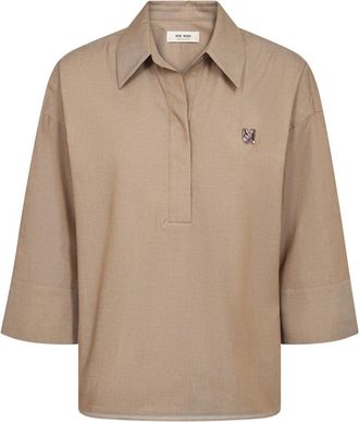 Mos Mosh MOS Mosh, Dames, Blouses & Shirts, Beige, Maat: XL