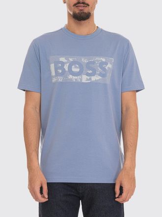 HUGO BOSS T-shirt girocollo in cotone con logo stampato sul petto