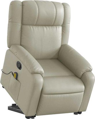 vidaXL Vidaxl - Sill&oacute;n Reclinable De Masaje De Pie Cuero Artificial Color Crema