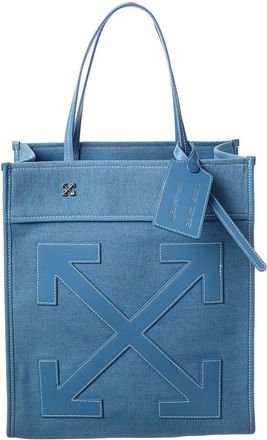 Off-white Boxy Large Canvas & Leather Tote