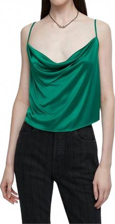 Re/Done Bandana Party Scoop Neck Top In Grass Green