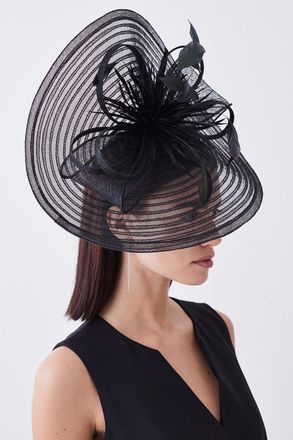 Karen Millen Womens Feather Detail Fascinator - Black - One Size