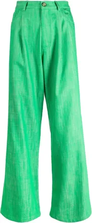 Mira Mikati wide-leg cotton trousers - women - Cotton - 40 - Green