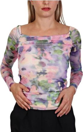Patrizia Pepe V-hals Top met Lange Mouwen - Dames - Longsleeves - Veelkleurig - L - Tops