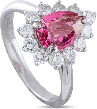 Luxury Bazaar Platinum 0.77ct Diamond and Spinel Ring MF18-052126