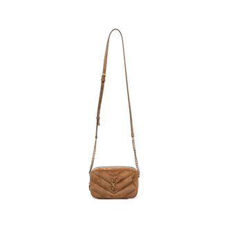 Saint Laurent Quilted-suede Crossbody Bag