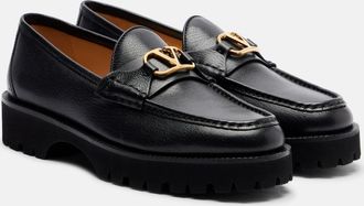 Valentino Garavani Mocassini VLogo in pelle con platform