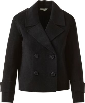 Kinross Cashmere Womens Short Trench Coat In Black