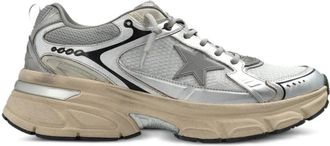 Golden Goose Grey Silver Lace-Up Sneakers