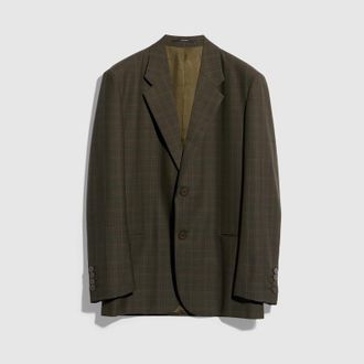 Gucci Prince Of Wales Wool Jacket, Size 48 IT, Black