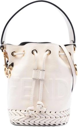 Fendi Pre-owned Bucket Bags, female, White, Size: ONE SIZE Pre-owned Leather Bucket Bag