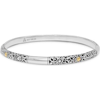 Devata Bali Filigree Bangle Bracelet in Sterling Silver and 18K Gold at Nordstrom, Size Medium