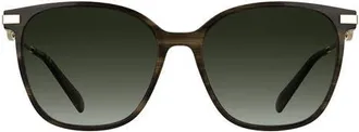 Longchamp Foulonn 55mm Gradient Modified Rectangular Sunglasses in Striped Brown at Nordstrom