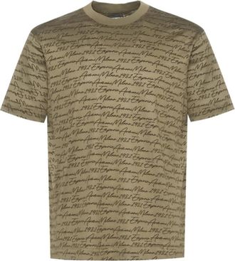 Emporio Armani T-shirt met korte mouwen - Heren - T-shirts - Groen - XL - Katoen - Tops