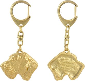 OEM Braco Alem&aacute;n De Pelo Duro, Drahthaar: Llavero De Perro Chapado En Oro, Decoraci&oacute;n De Bolsos, Accesorio De Lujo De Art-dog