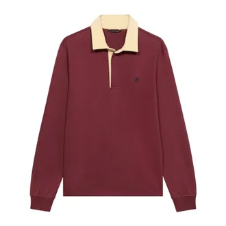 Brooks Brothers Tops, Heren, Rood, S, Katoen, Polo met corduroy kraag