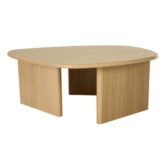 Miliboo Mesa Baja Forma Org&aacute;nica En Madera Clara Roble L85 Cm Ondine
