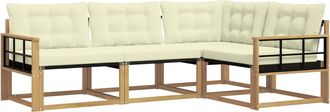vidaXL Conjunto De Sof&aacute;s De Exterior 4 Uds. Blanco Y Crema Vidaxl