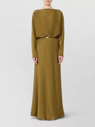 Max Mara msepentola satin dress draped back belt