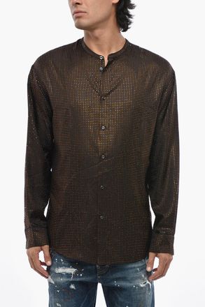 Dsquared2 Camicia Coreana in Seta con Strass All-Over Dsquared2